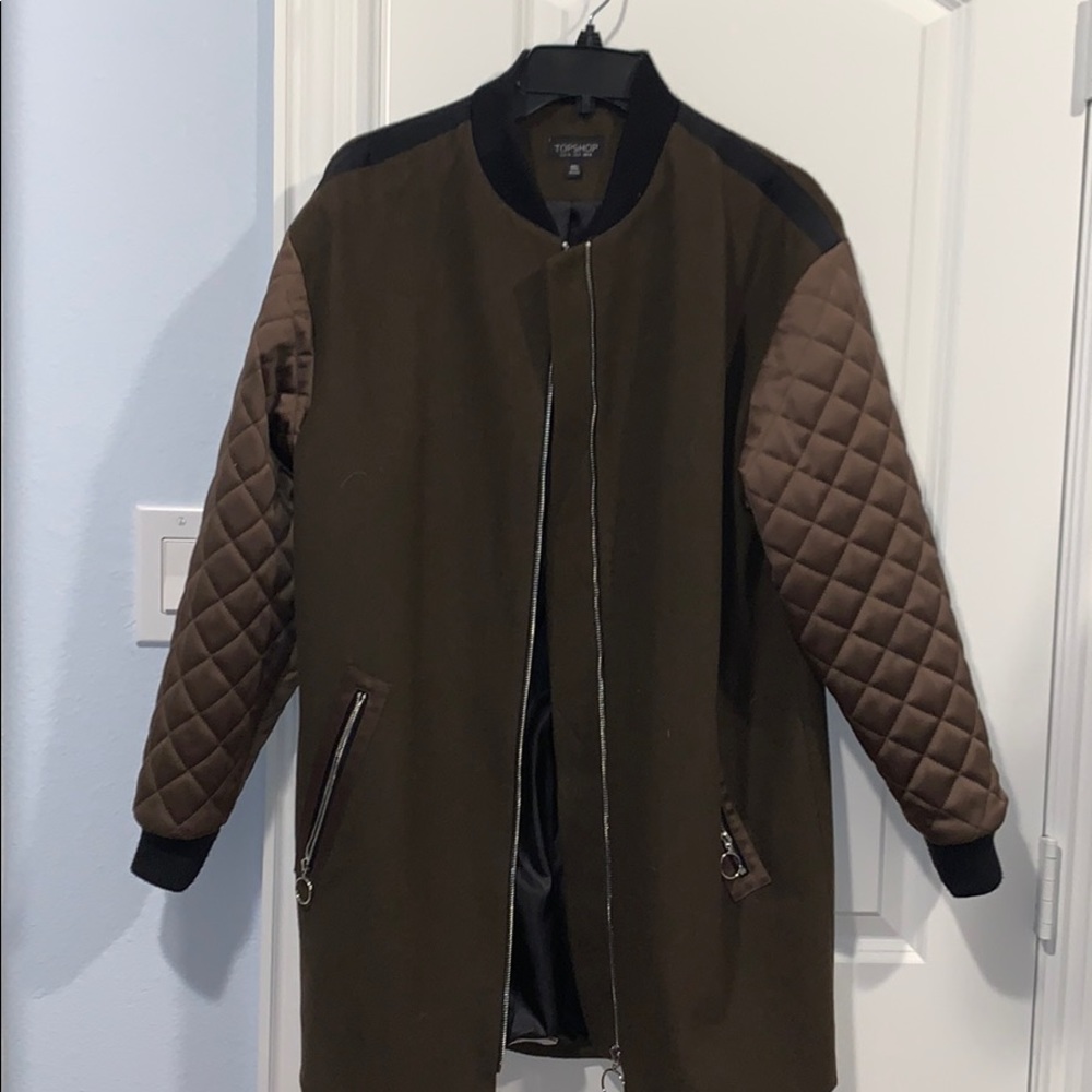 Topshop long zip jacket